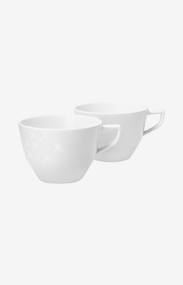 Faded Cornflower Cup - Set of 2 in White