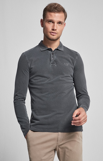 Langarm-Polo-Shirt Ambrosio in Schwarz