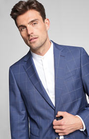 Baukasten-Sakko Finch in Blau kariert