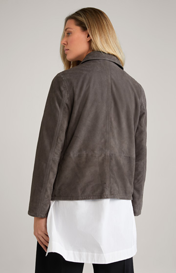 Leather Jacket in Greyish Brown