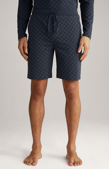 Loungewear Shorts in Navy gemustert