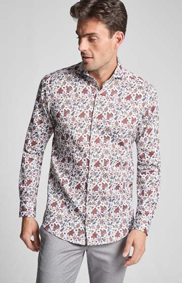 Hemd Pajos in Weiß gemustert