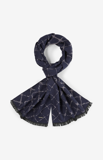 Schal Fargo in Navy/Graphit gemustert