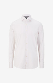 Hemd Panko - bügelleicht - in Weiß/Bordeaux gemustert