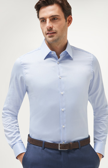 Hemd Pierce - bügelleicht - in Mittelblau