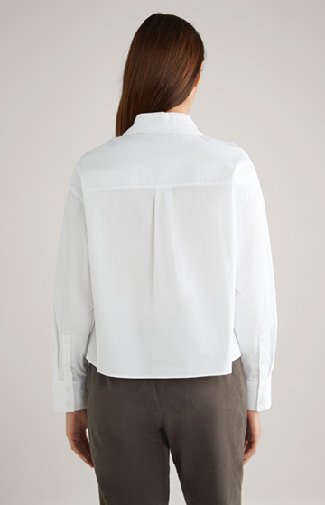 Bawełniana bluza z twillu w kolorze białym