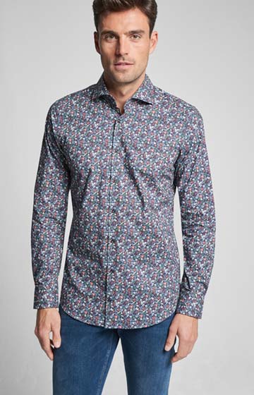 Hemd Panko in Navy gemustert