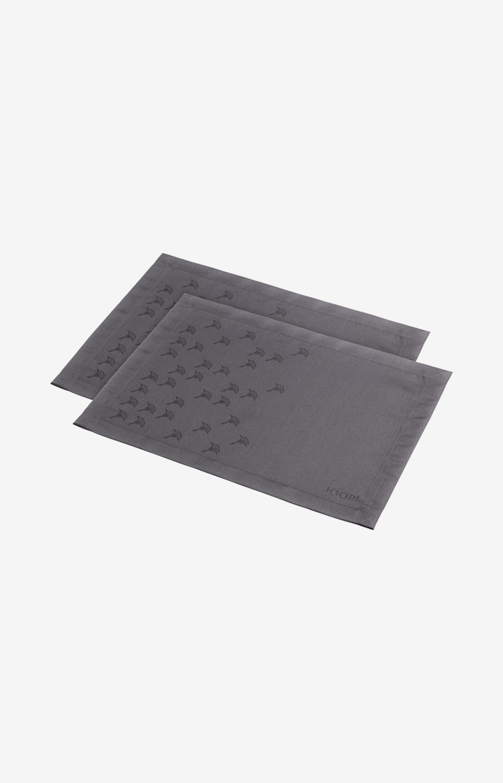 Faded Cornflower Place Mats Pack of 2 in Graphite - Set of 2, 36 x 48 cm