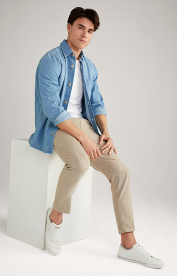 Jeans-Overshirt Harvi in Pastellblau