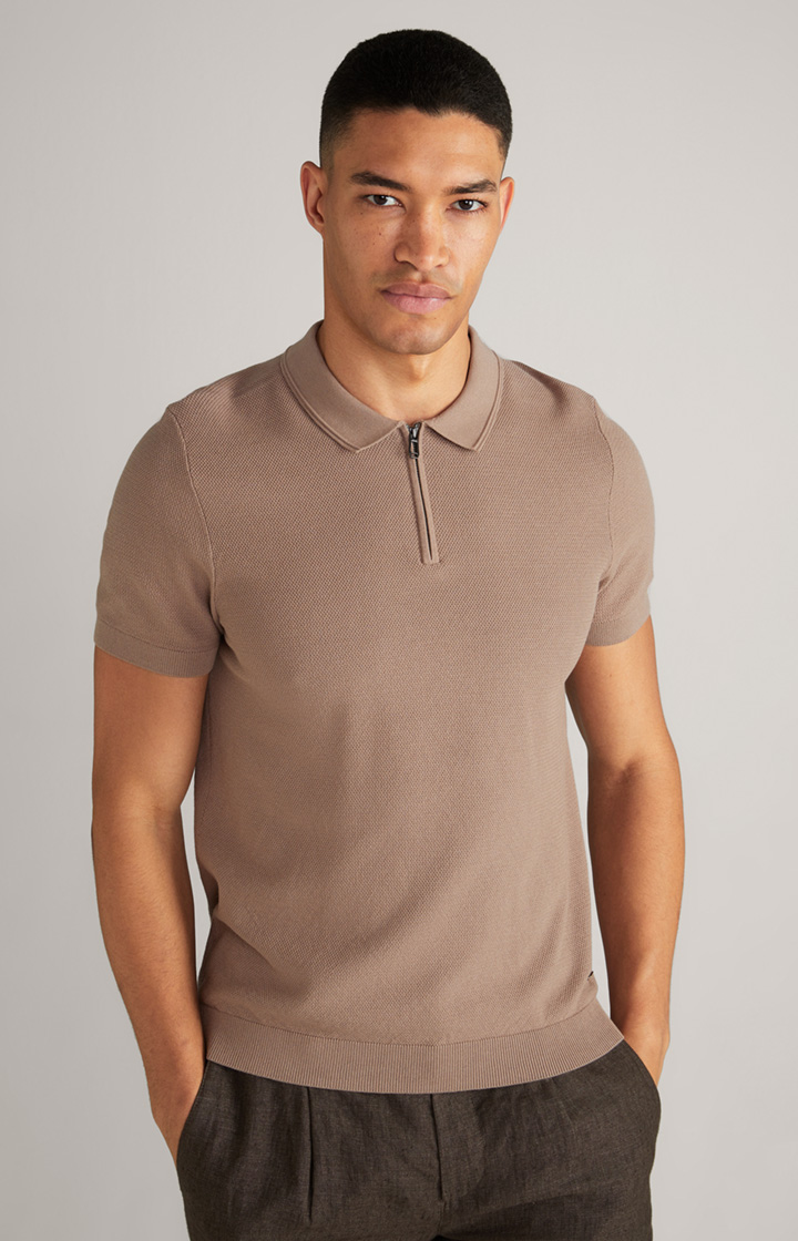 Vanco Cotton and Viscose Polo Shirt in Brown