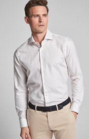 Hemd Panko - bügelleicht - in Weiß/Bordeaux gemustert