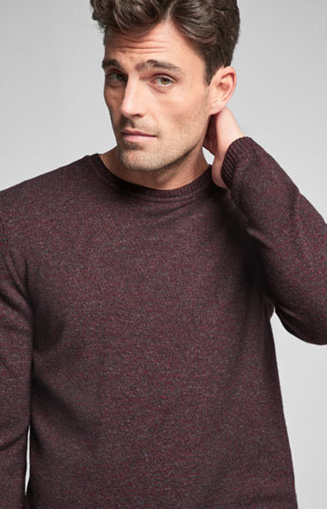 Pullover Harlow in Pflaume/Grau meliert