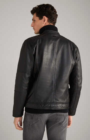 Baldo Leather Jacket in Black