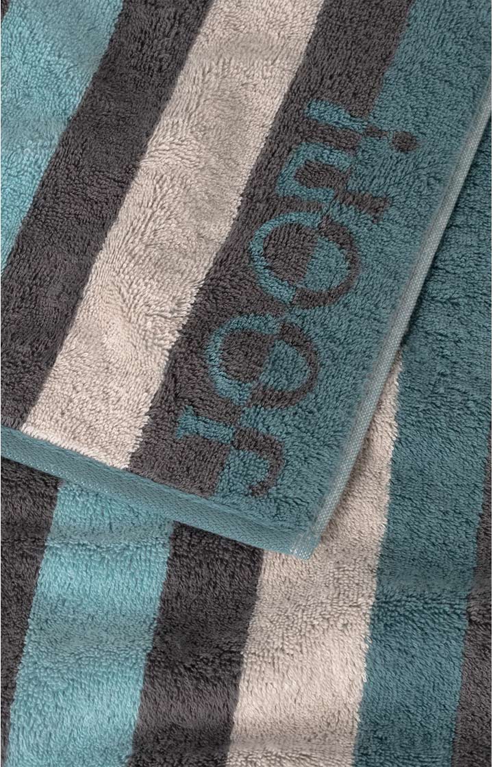 JOOP! TONE STRIPES hand towel in aqua stripe