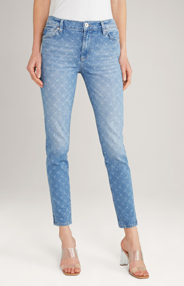 Slim Jeans in Cornflower Muster in Light Blue Washed