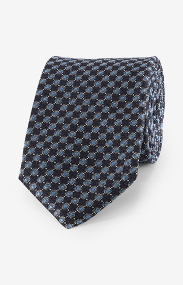 Seiden-Krawatte in Dunkelblau gemustert