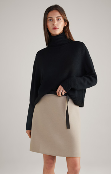 Sweter z mieszanki wełny ze strzyży w kolorze czarnym