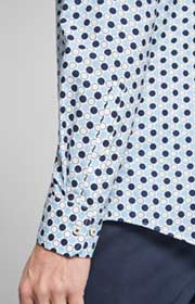 Hemd Panko - bügelleicht - in Weiß/Blau gemustert