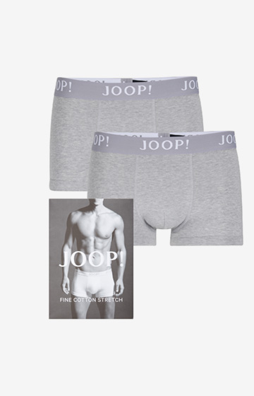 2er-Pack Fine Cotton Stretch Boxer in Grau