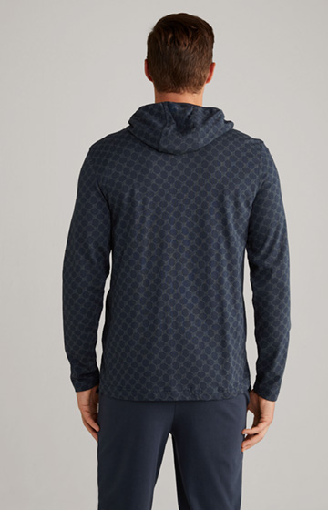 Loungewear Hoodie Sweatshirt Jacket in Dark Blue