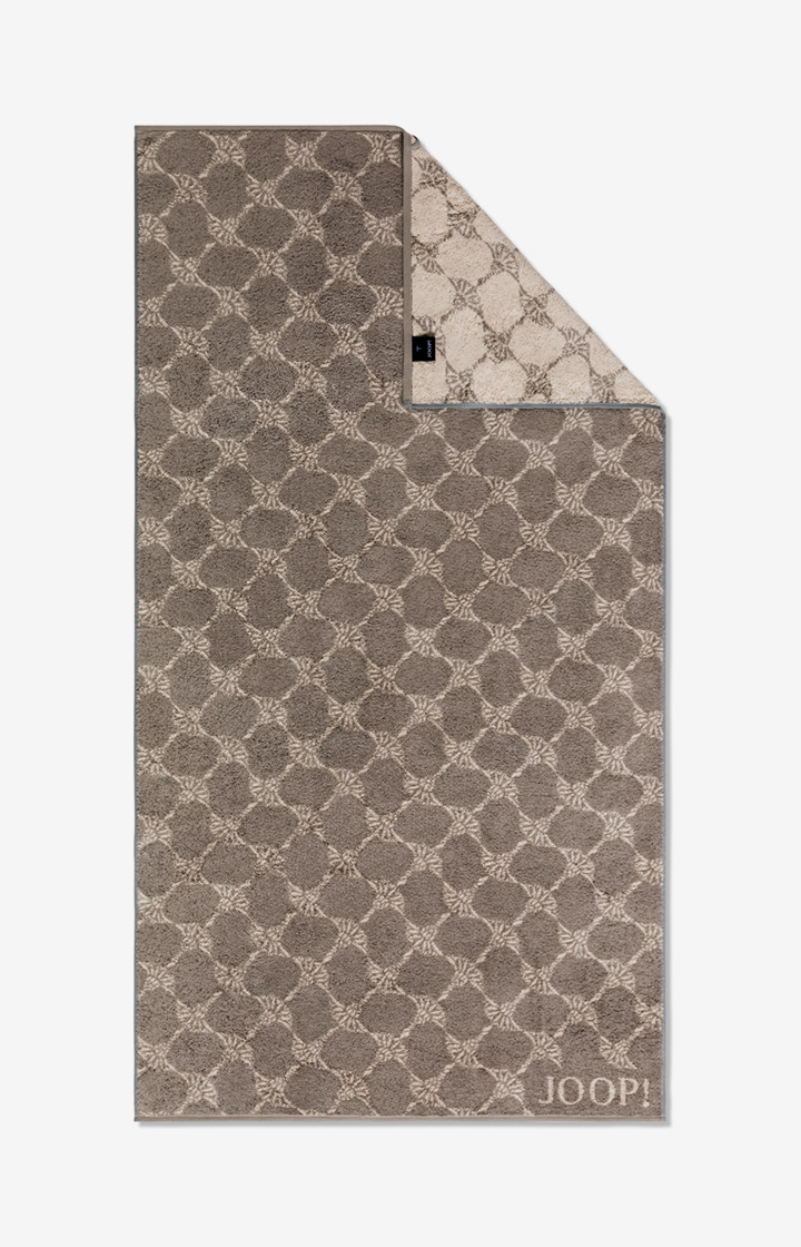 Graphite/beige cornflower shower towel, in graphite