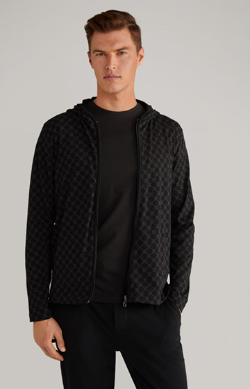 Loungewear Hoodie Sweatshirt Jacket in Black