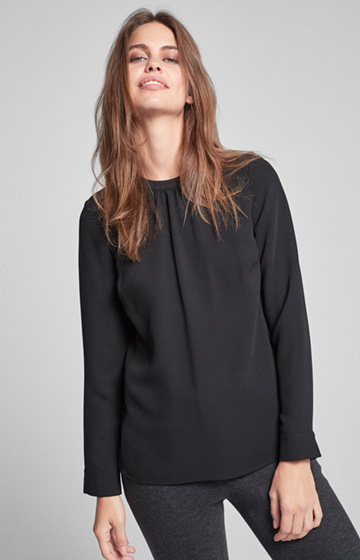 Crêpe-Bluse Bala in Schwarz