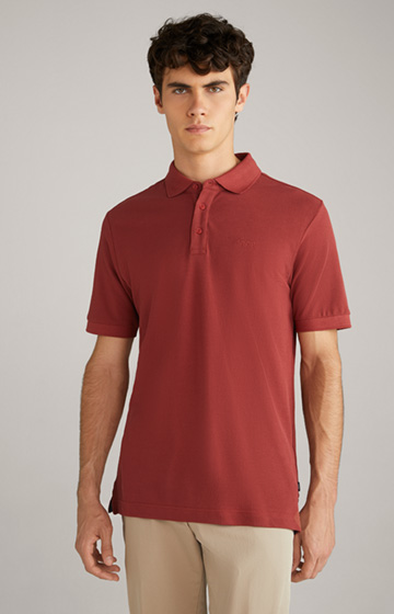 Bawełniana koszulka polo Primus w kolorze ceglastoczerwonym