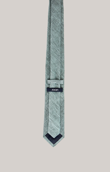 Leinen-Krawatte in Medium Green Melange