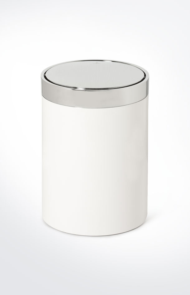 Chromeline storage bin, white