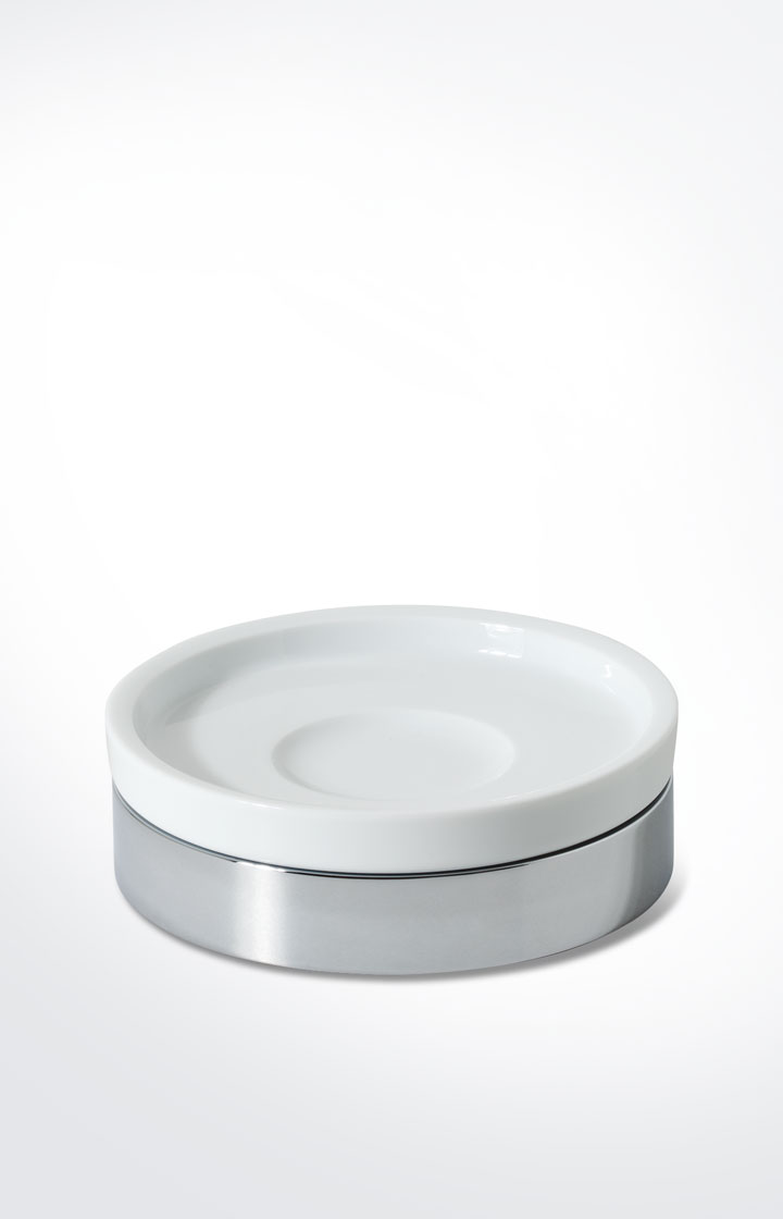 Chromeline soap dish, silver/white
