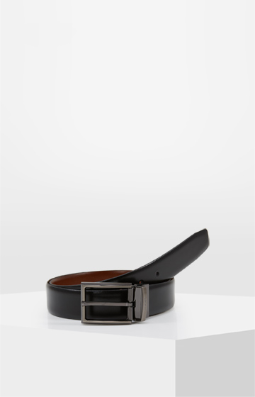 Wende-Ledergürtel in Schwarz/Cognac