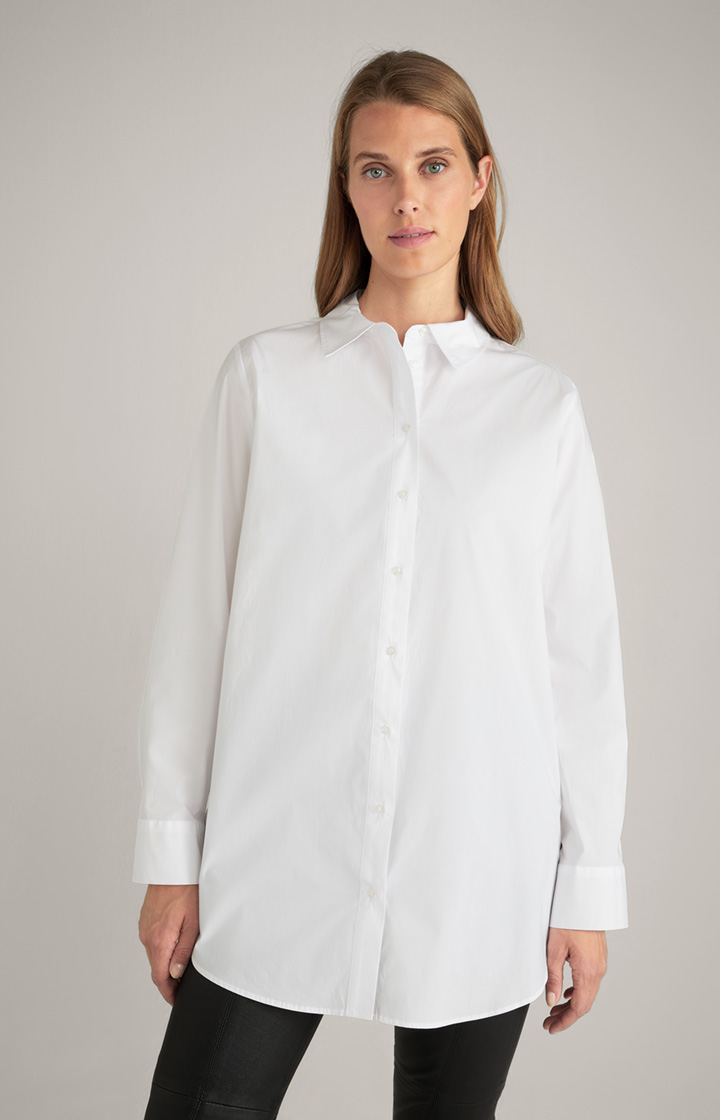 Bluzka z bawełny ze stretchem w kolorze białym