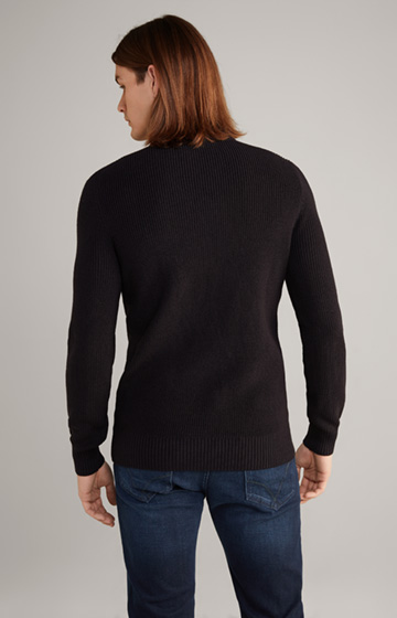 Wool-Mix-Pullover in Dunkelblau