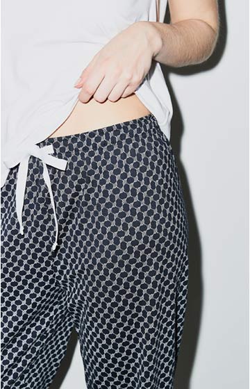 Baumwoll-Schlafhose in Dunkelblau