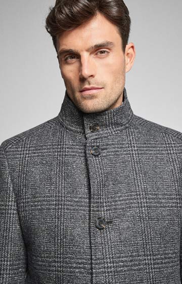 Mantel Maron in Anthrazit gemustert