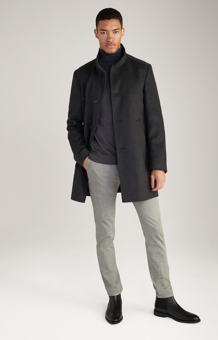 Maron Cashmere Blend Coat in Anthracite Flecked