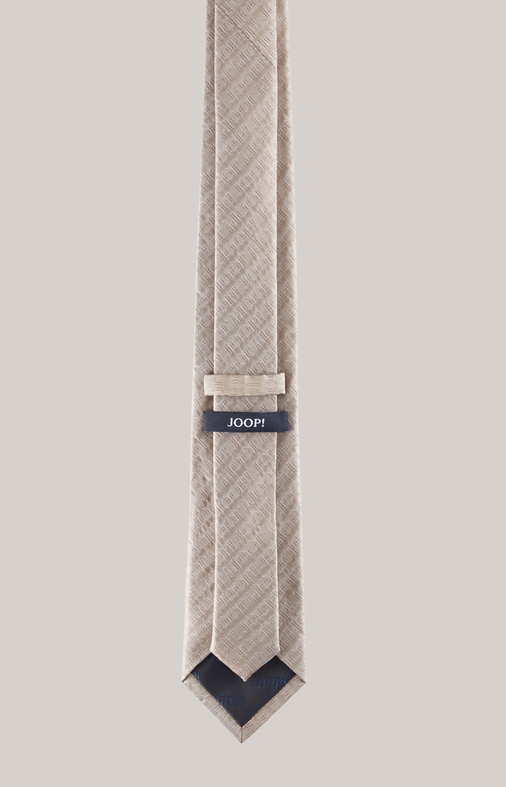 Krawat jedwabny w kolorze jasnobrązowym
