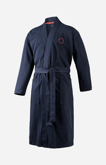 Men's bathrobe in marine/blue