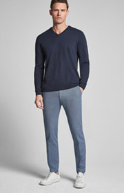 Pullover Leas in Dunkelblau meliert