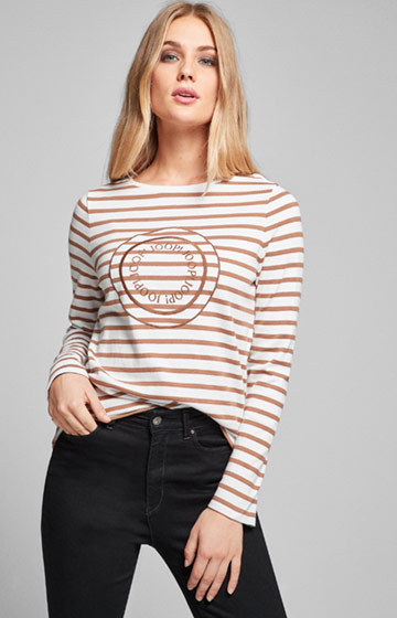 Pullover Tilla in Braun/Weiß gestreift