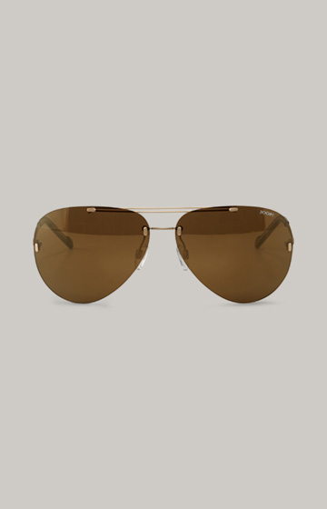 Sonnenbrille in Gold/Braun