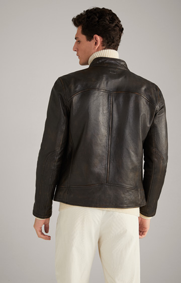 Cleary Leather Jacket in Dark Brown