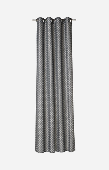 Ready-made curtain in all-over pattern, grey