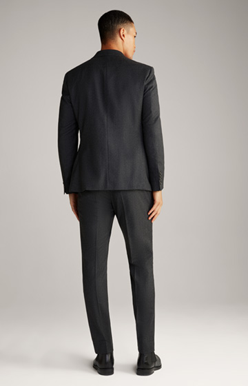 Haspar-Bloom Flannel Suit in Grey Melange