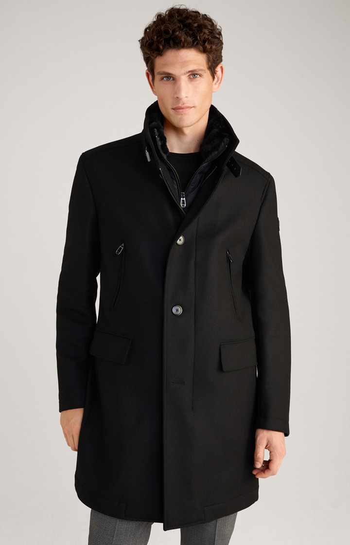 Mikos Wool Mix Coat in Black