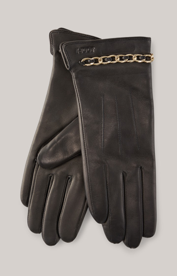 Skórzane rękawiczki w kolorze czarnym