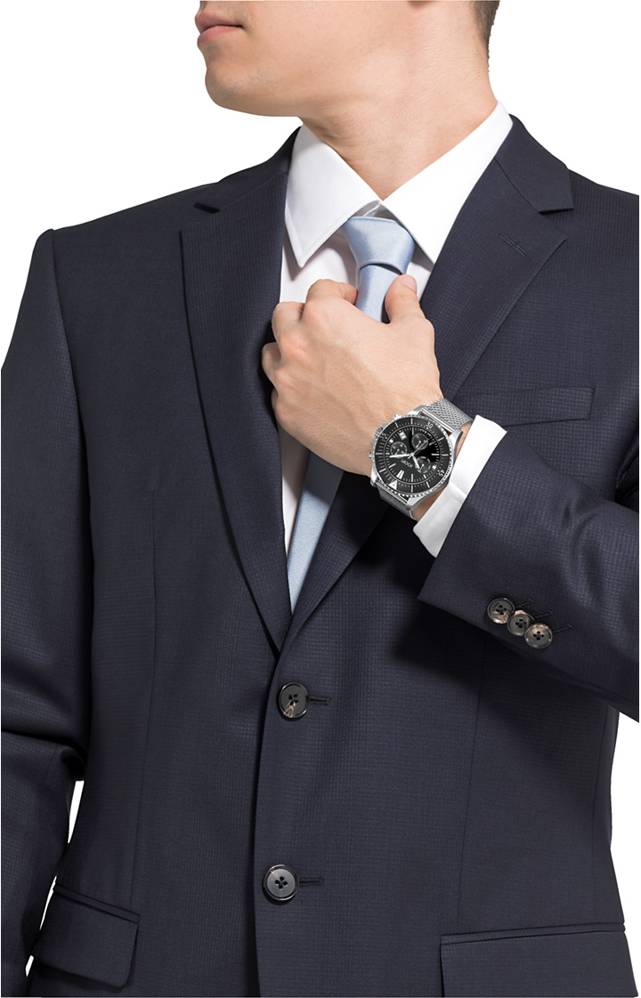Zegarek męski w kolorze srebrno-czarnym