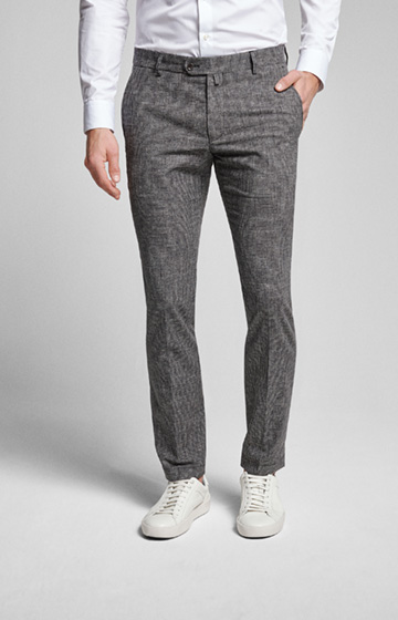 Hose Hank in Grau/Schwarz kariert