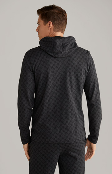 Loungewear Hoodie Sweatshirt Jacket in Anthracite Melange